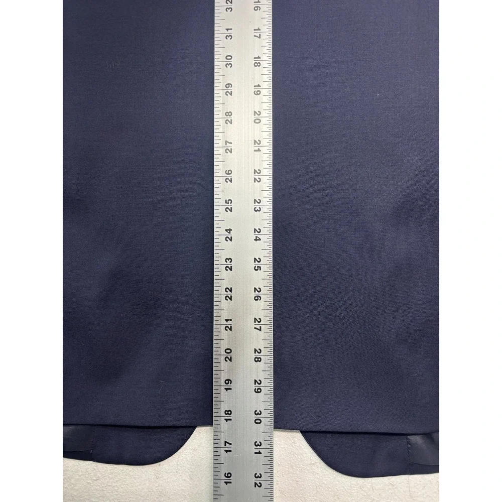Jos A Bank 46R 40x30 Navy Blue 2pc Pant Suit Wool Tailored Fit Flat Front Modern
